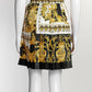 Versace Baroque Pleated Silk Skirt 40