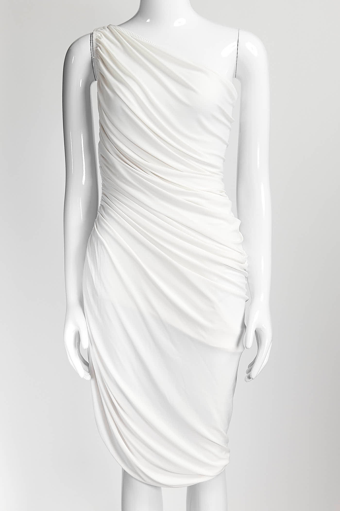 NORMA KAMALI Snow White Draped One Shoulder Dress 36