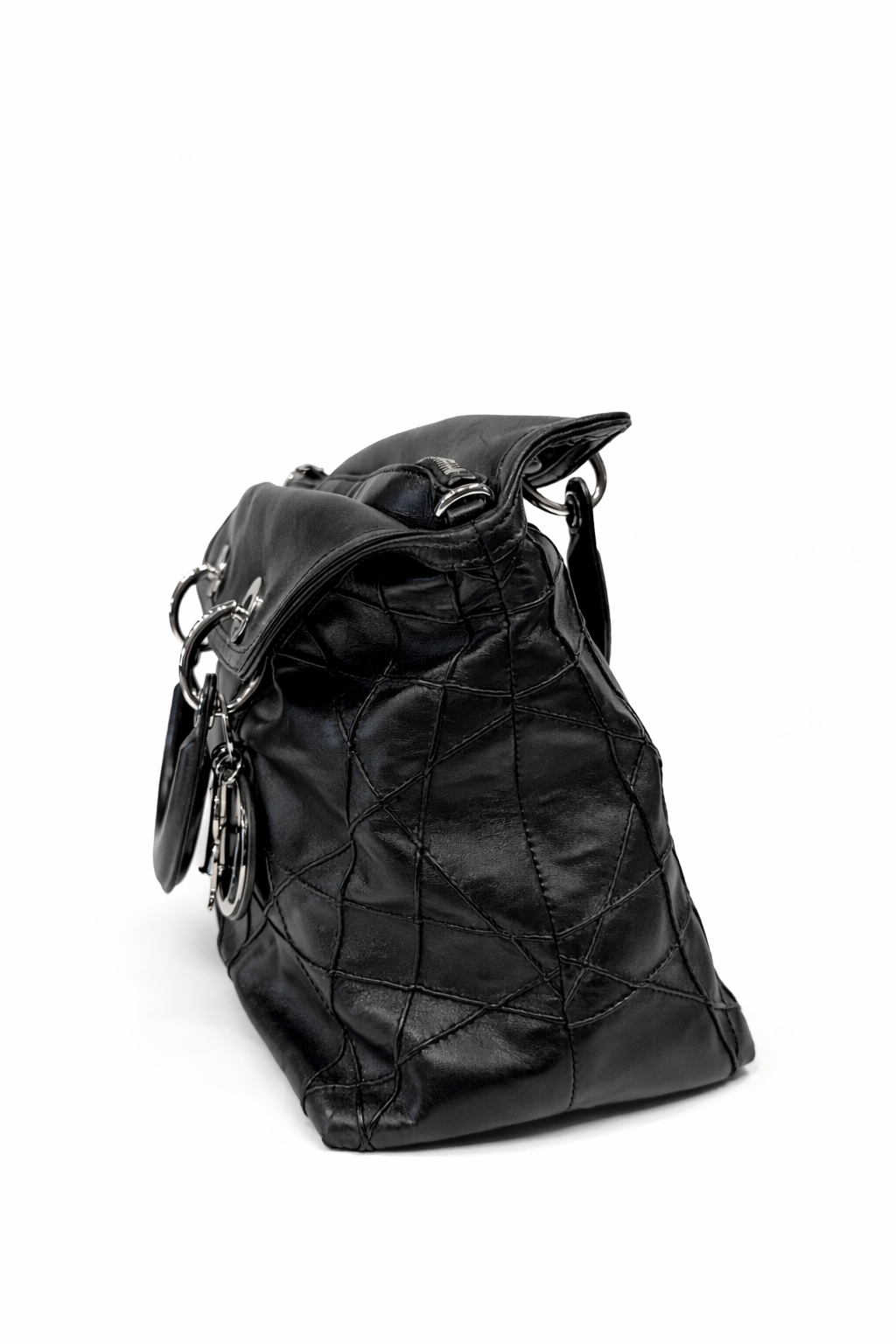 Christian Dior Black Cannage Quilted Lambskin Leather Granville Tote Bag