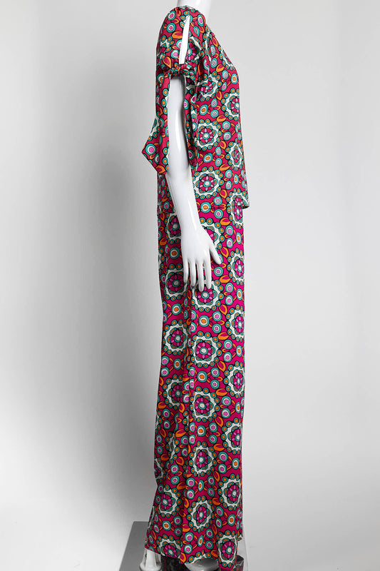 La DoubleJ Pink Patterned Set Top/ Pant S