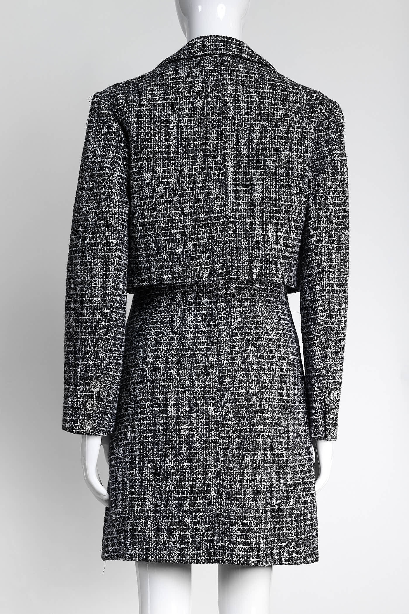 Maje Black/White Tweed Two-piece Dress Blazer 36