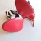 Christian Louboutin Multicolor Zebra /Snakeskin Open Toe Boots 38.5