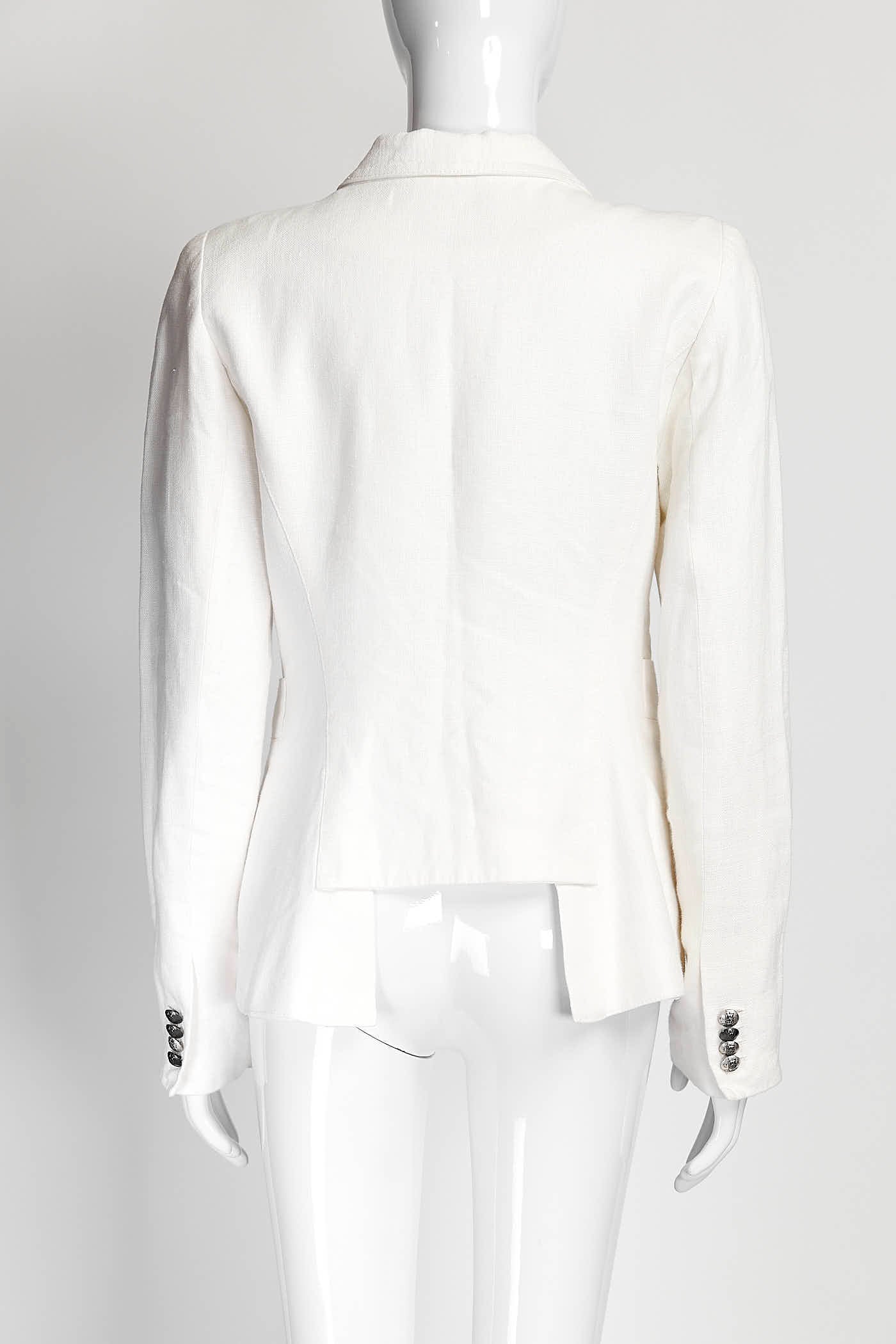 Smythe White Linen Blazer 8
