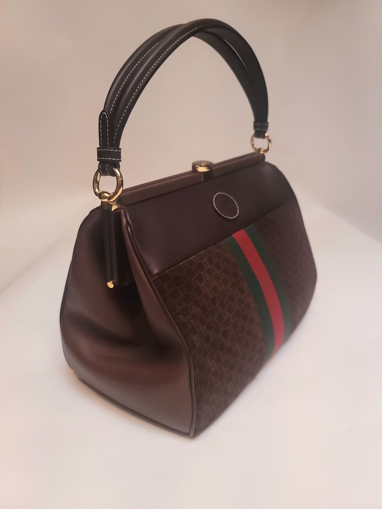 Gucci Suede GG Monogram Mini Virgo Tote Brown