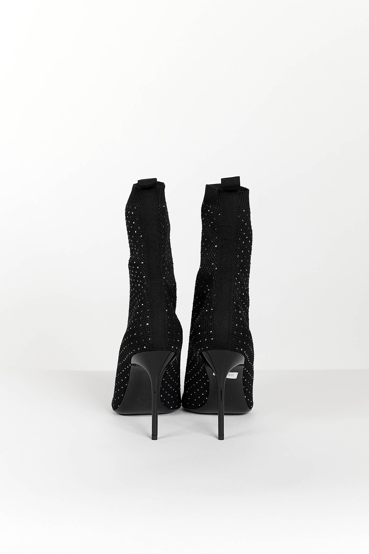 Balmain Skye Stretch-Knit Ankle Boots 39