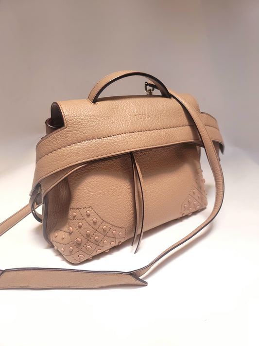 Tod's Beige Leather Top Handle Bag