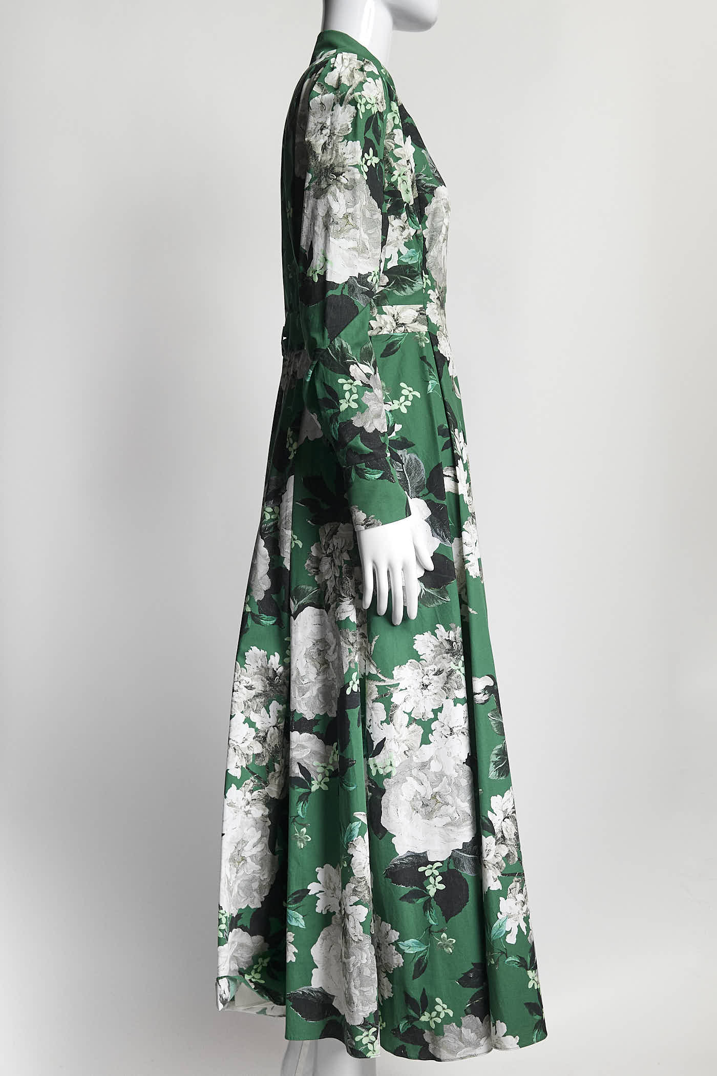 Erdem Green/White Floral Printed Dress 6