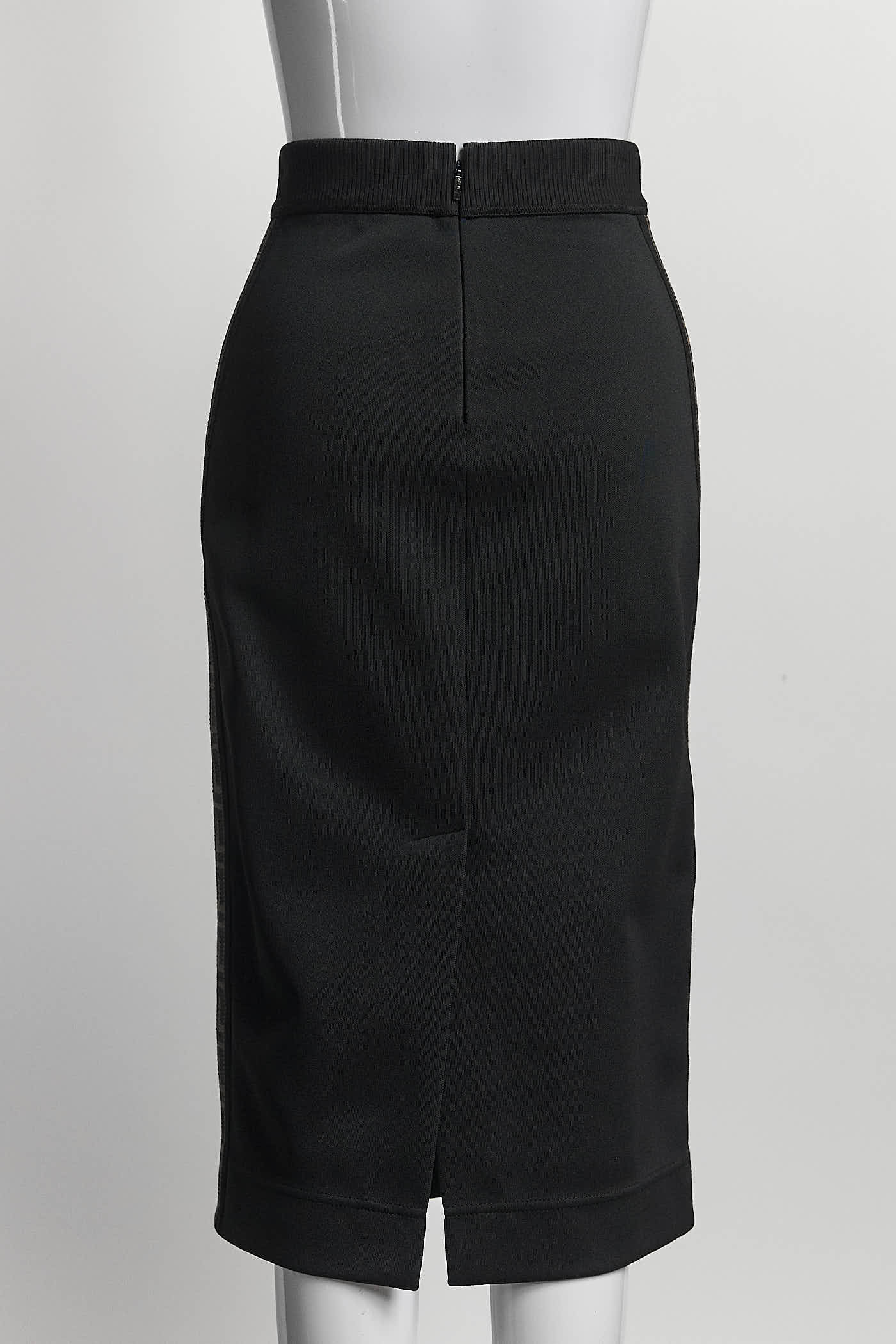 Fendi Black Midi Skirt with Logo 40