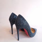 Christian Louboutin Black Crystal Incrusted Heels 37