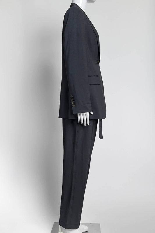 Brunello Cucinelli Dark Gray Single-Button Blazer Pantsuit 42