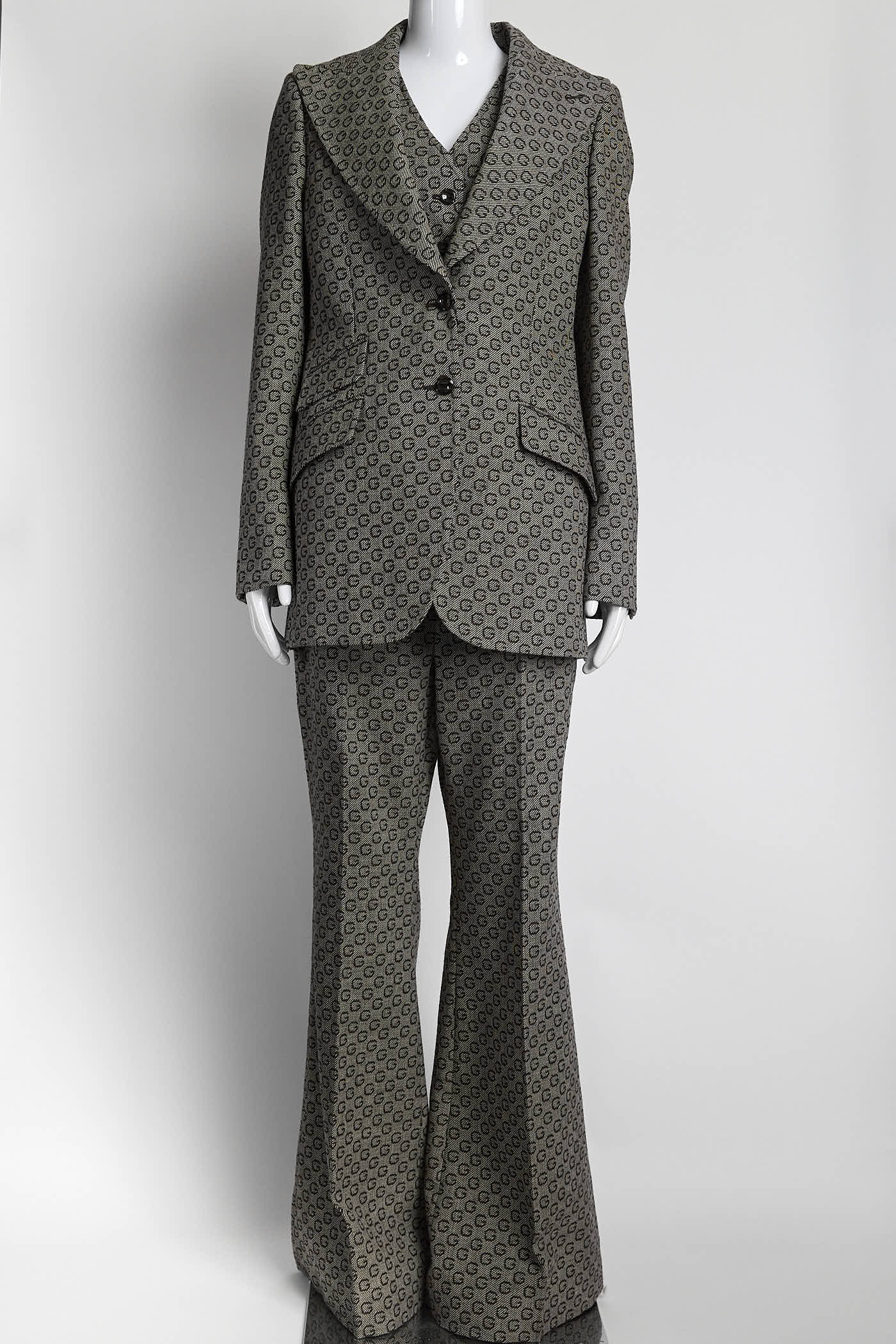 Gucci Brown Jacquard Single-Breasted Wool Suit Blazer/Pant 42