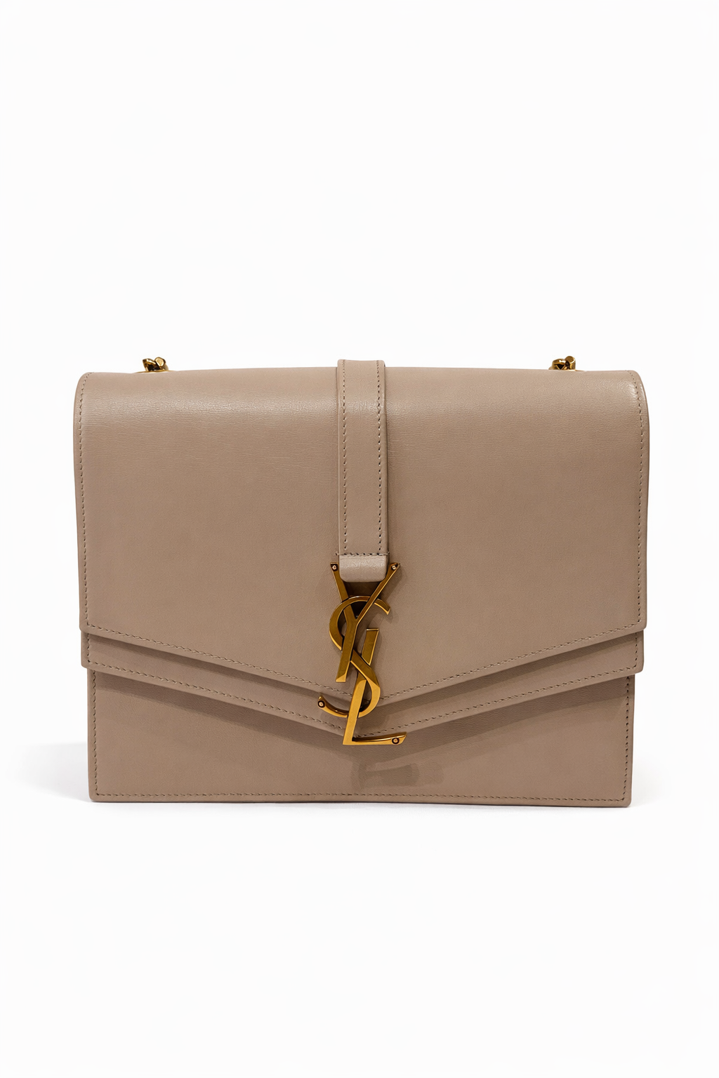 Saint Laurent Beige Leather Sunset Small