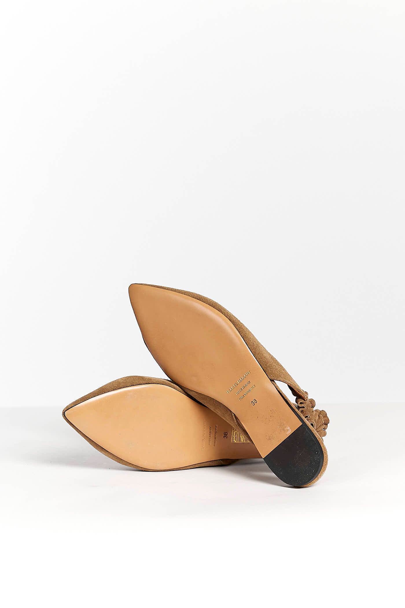 Isabel Marant Linta Suede Slingback Flats in Green 38