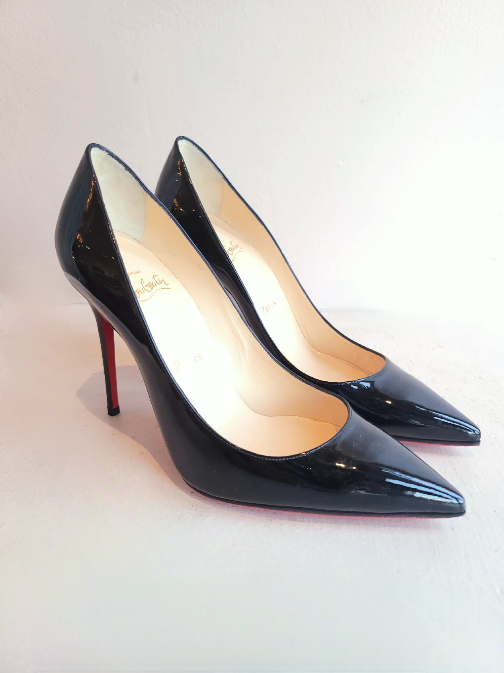 Christian Louboutin Black Patent Leather Heels 37