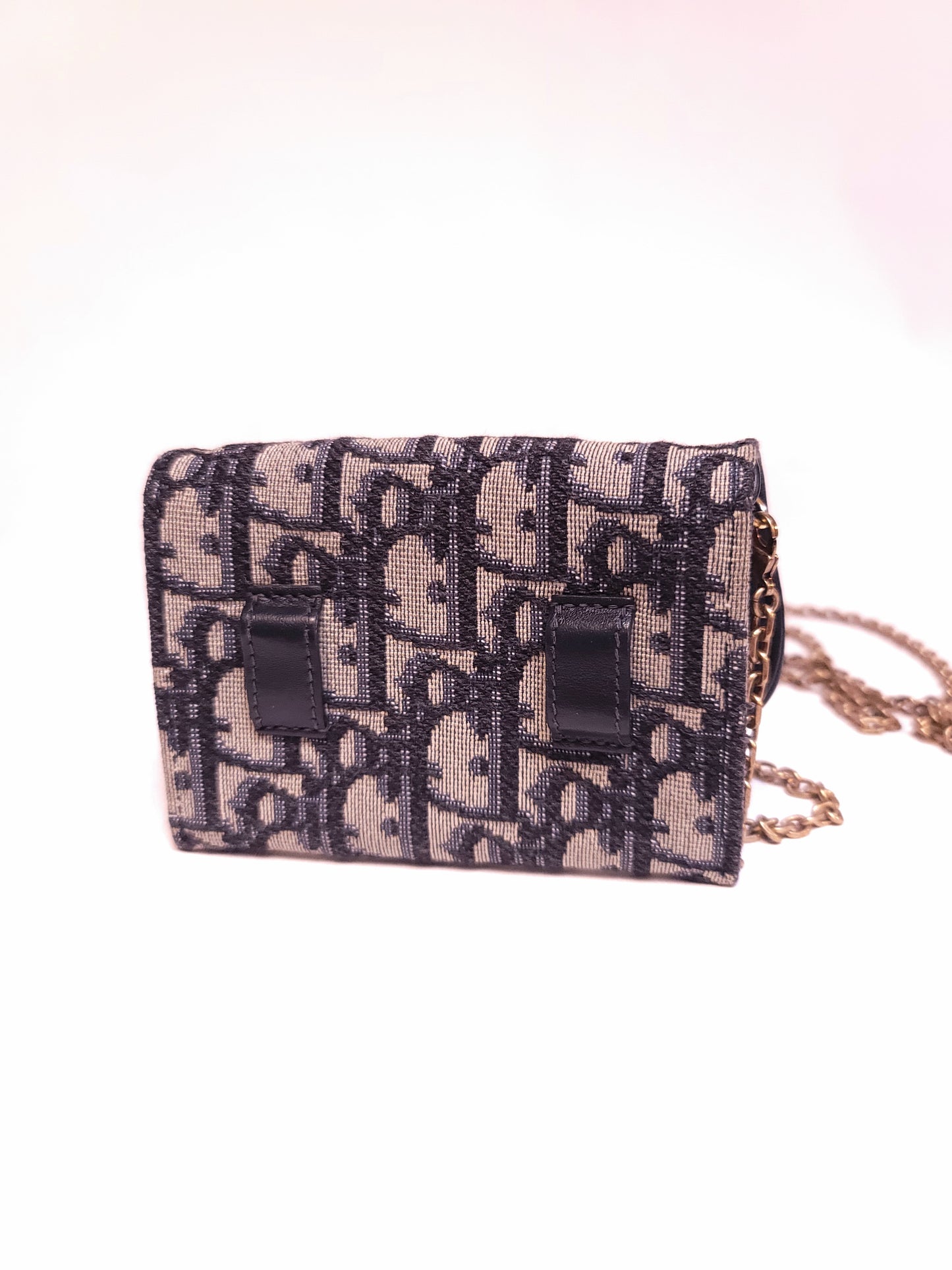 Dior Blue Oblique Jacquard Saddle Nano Pouch