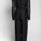 Brunello Cucinelli Black Linen Jacket with Sheer Sleeves Suit 42