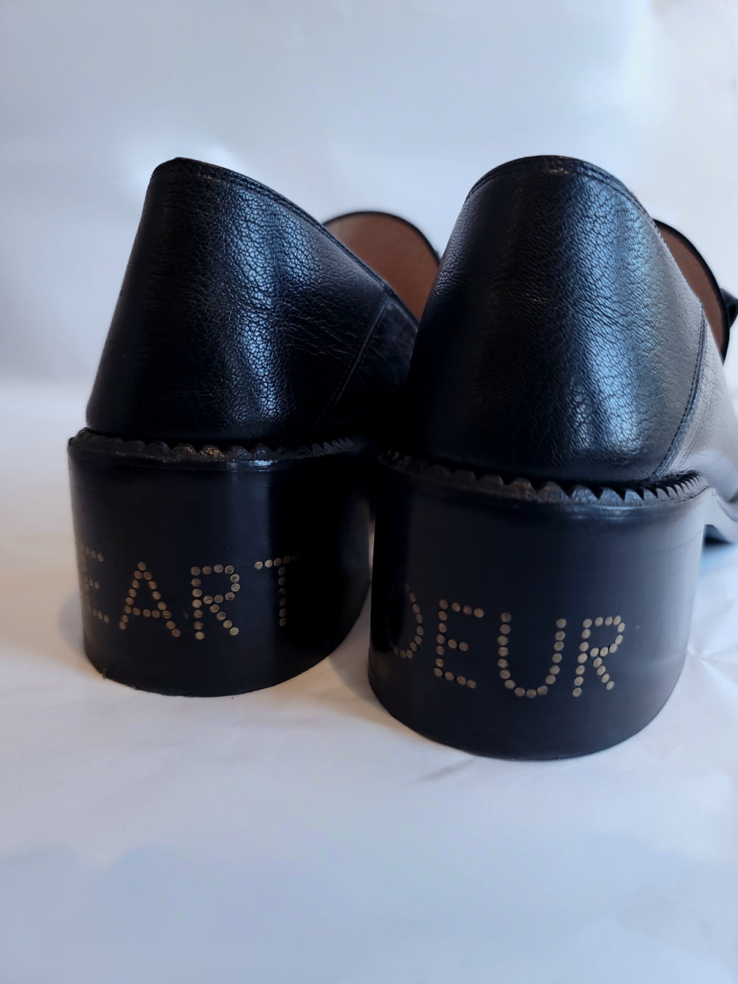 Gucci Dora Black Leather Loafer Pumps 40.5