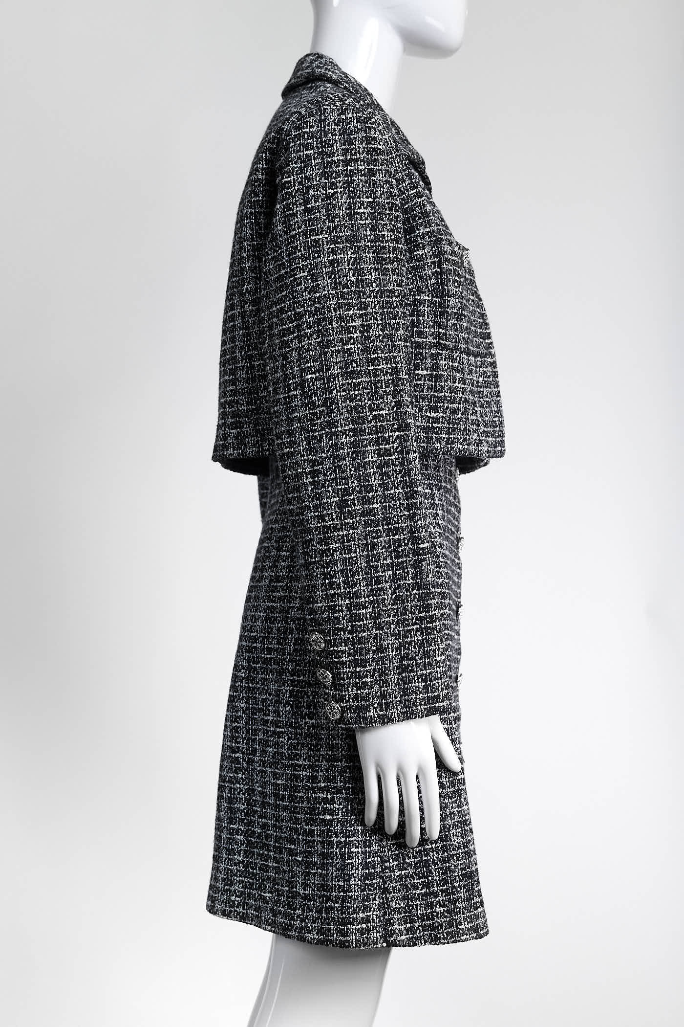 Maje Black/White Tweed Two-piece Dress Blazer 36