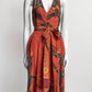 GUCCI 2011 Pure Silk Copper & Gold Chain Print Dress 38