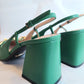 Gucci Horsebit Slingback Pumps Green Leather 38.5
