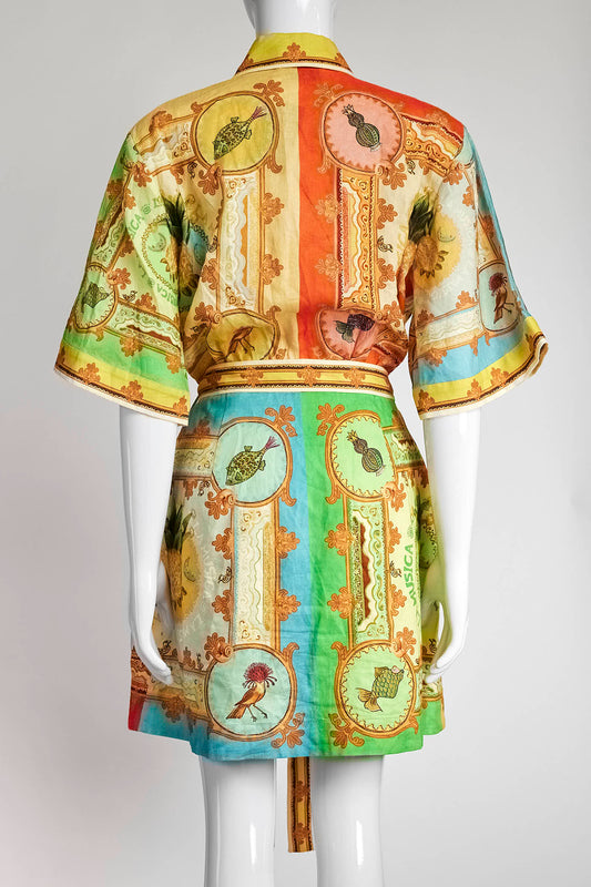 Alémais Yellow Pineapple Printed Dress 10