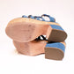 Chanel Denim Blue Chain Detail Ankle Strap Platform Sandals 38