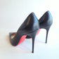 Christian Louboutin Black Matte Leather  Heels 37