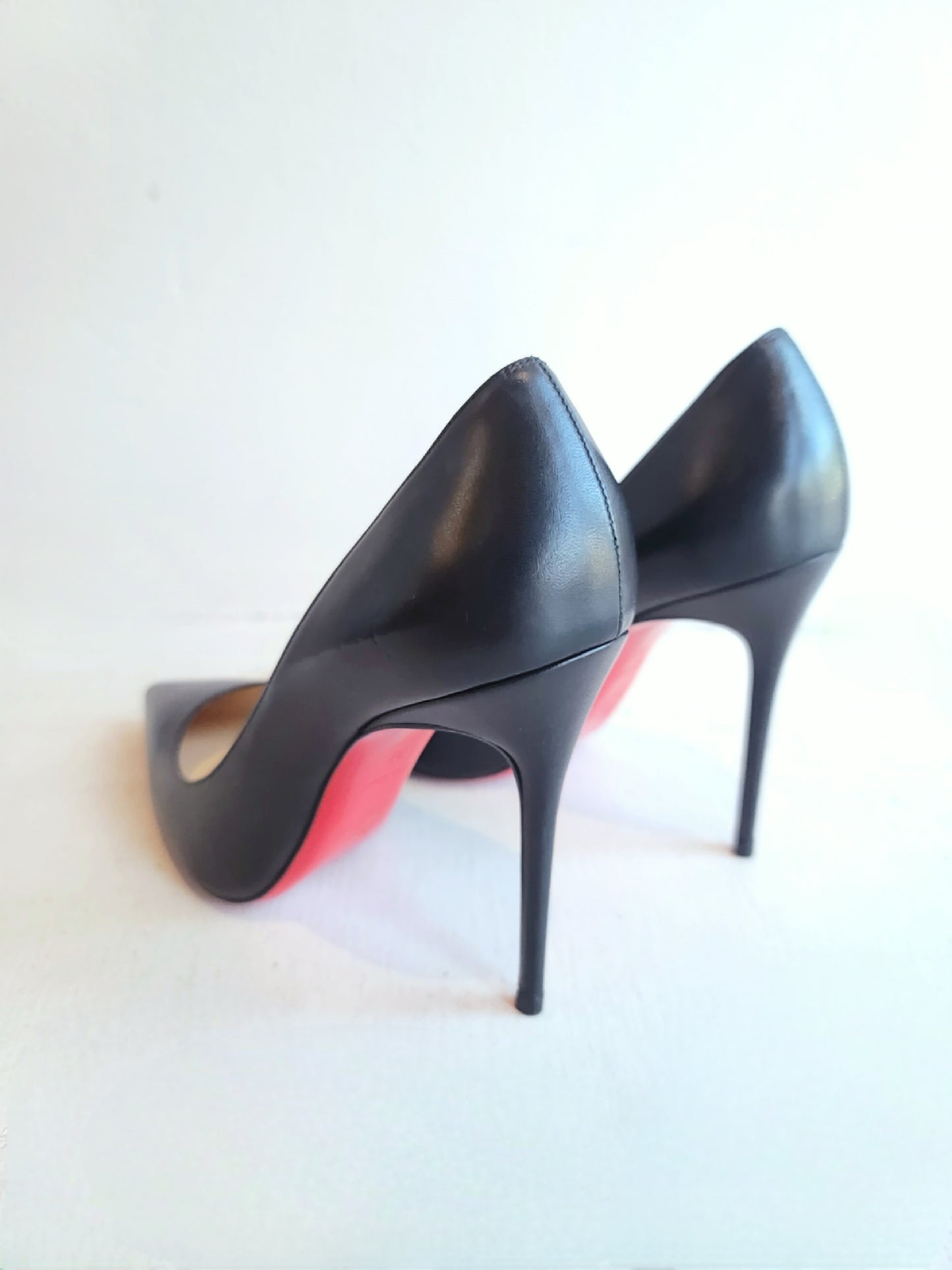 Christian Louboutin Black Matte Leather  Heels 37