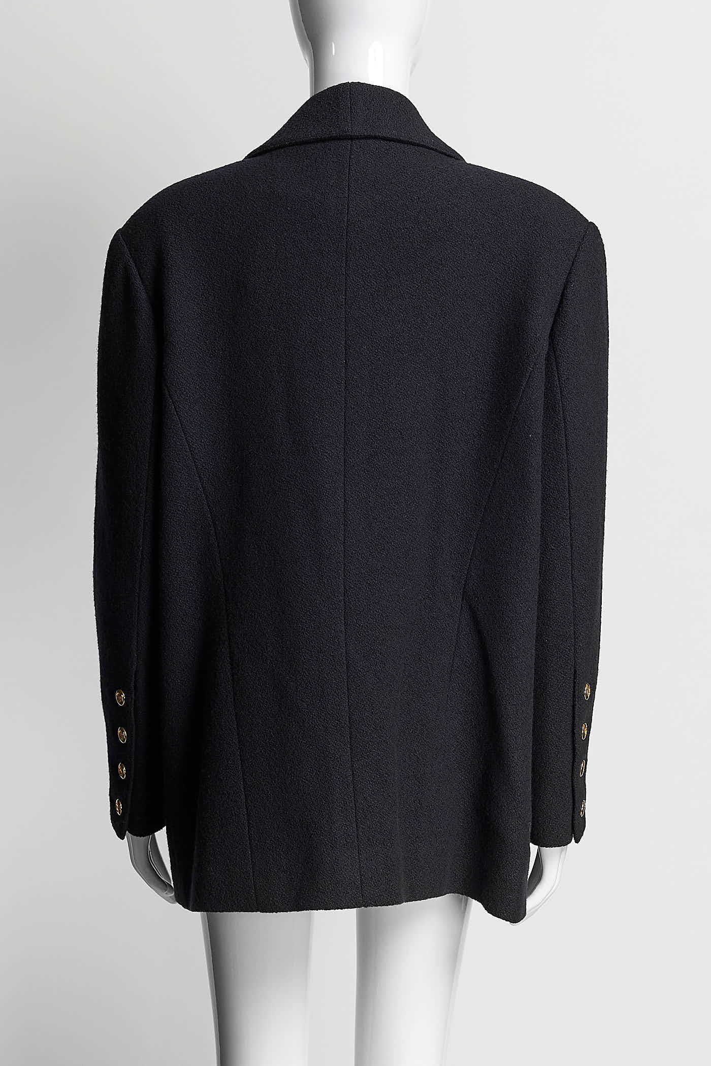 Chanel Boutique Navy Vintage Jacket with Gold Buttons 44