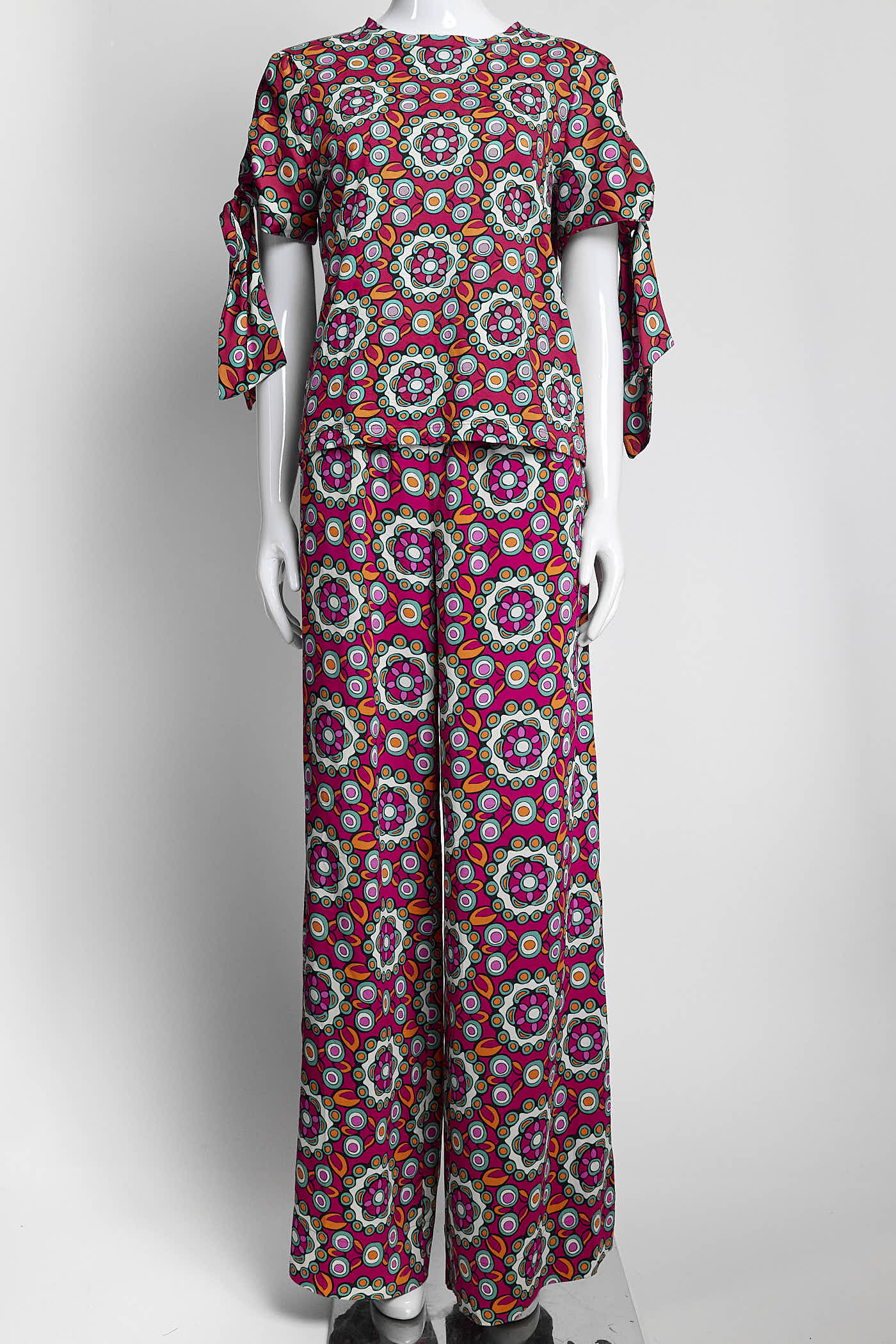 La DoubleJ Pink Patterned Set Top/ Pant S