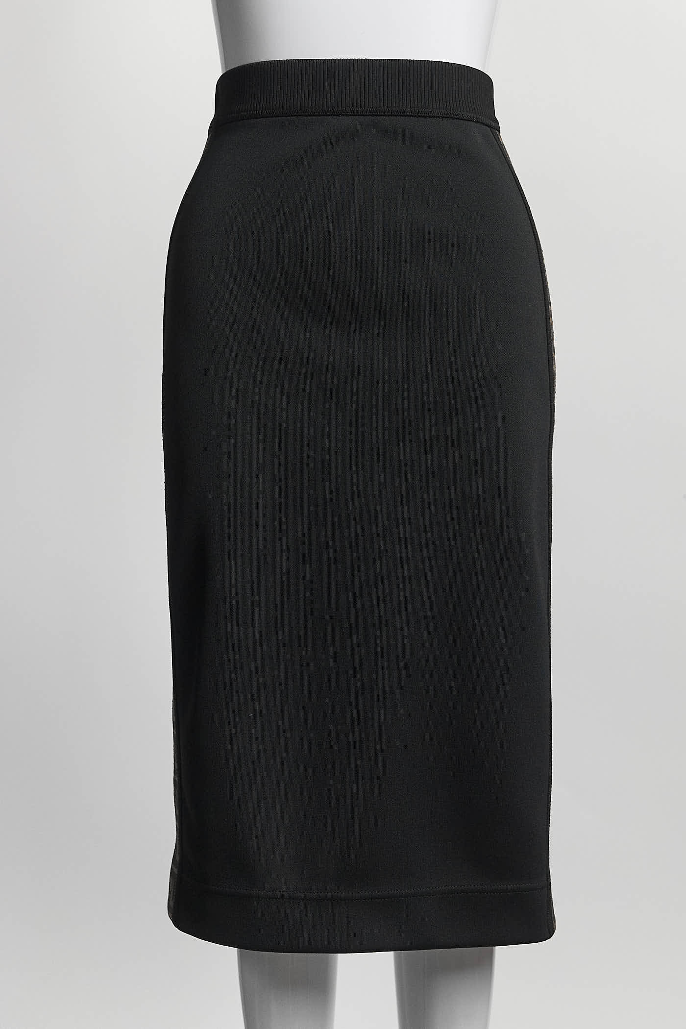 Fendi Black Midi Skirt with Logo 40
