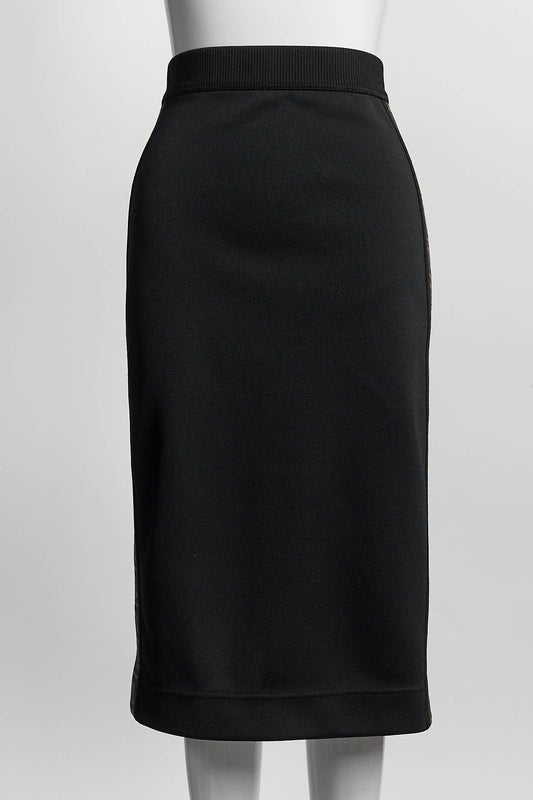 Fendi Black Midi Skirt with Logo 40