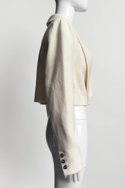 The Mannei Cream Cropped Blazer