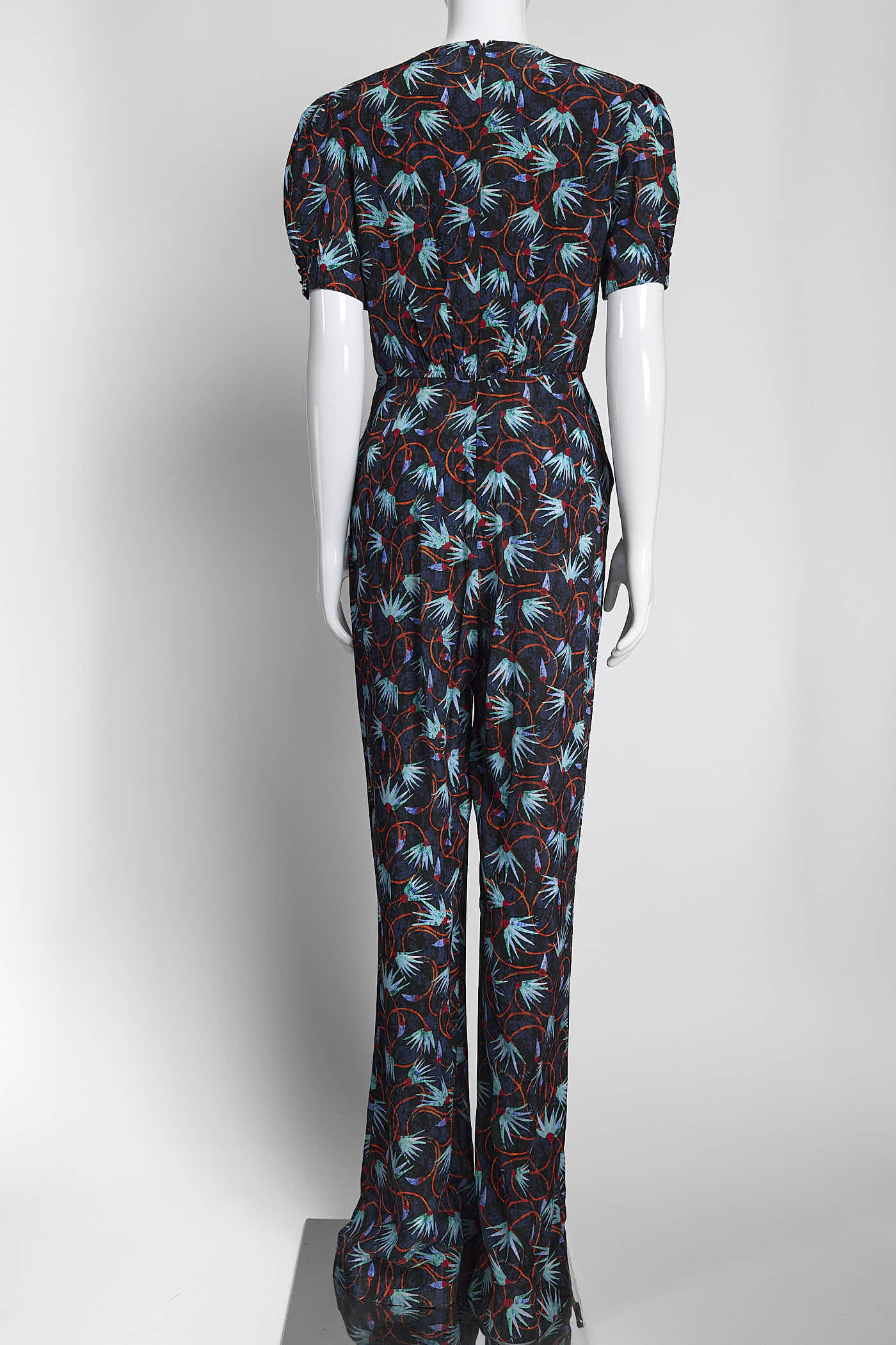 SALONI Blue Floral Print Jumpsuit 4