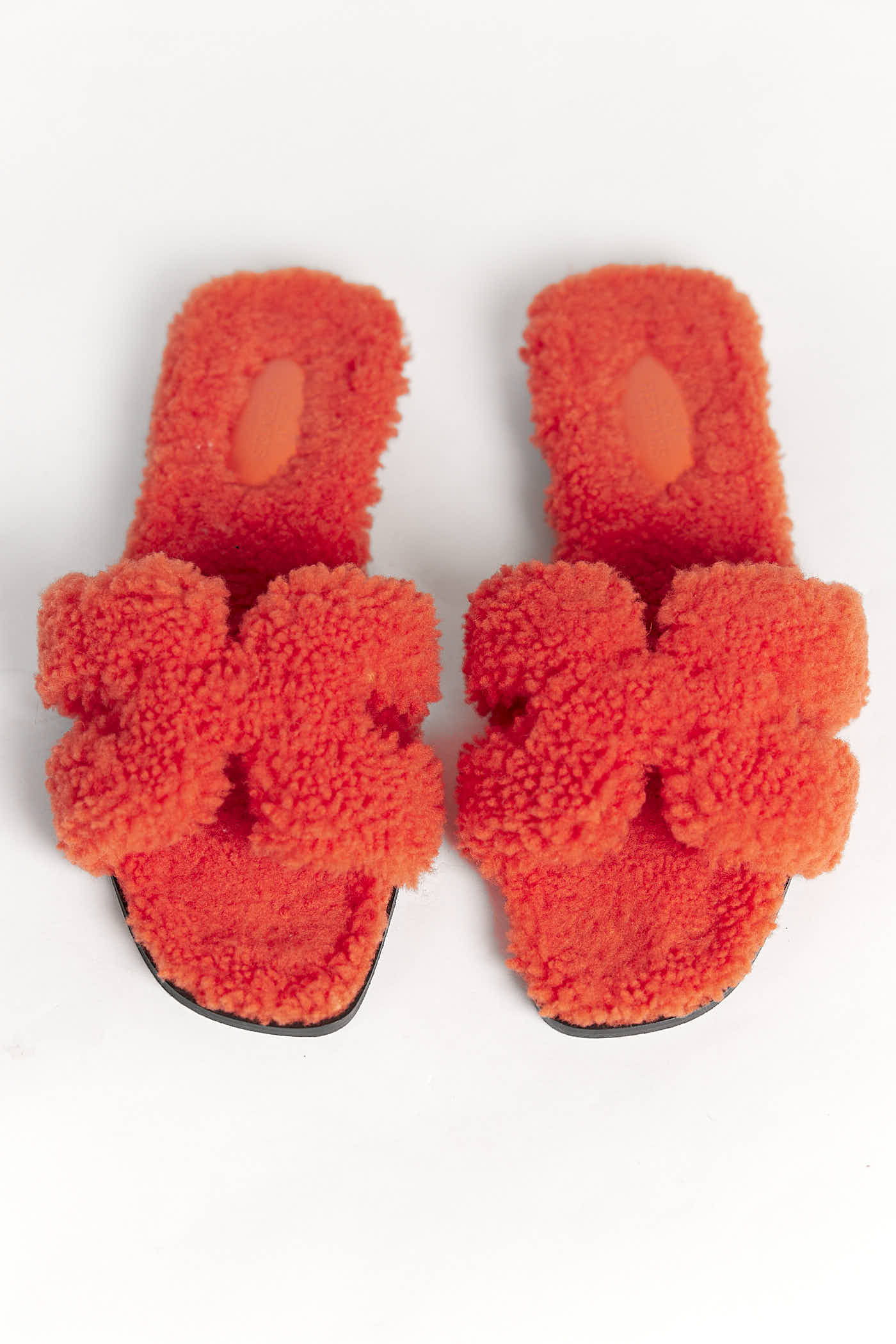 Hermès Orange Shearing Slides 38