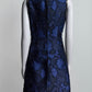 Louis Vuiton Navy Blue Cotton/Silk Print Dress 36