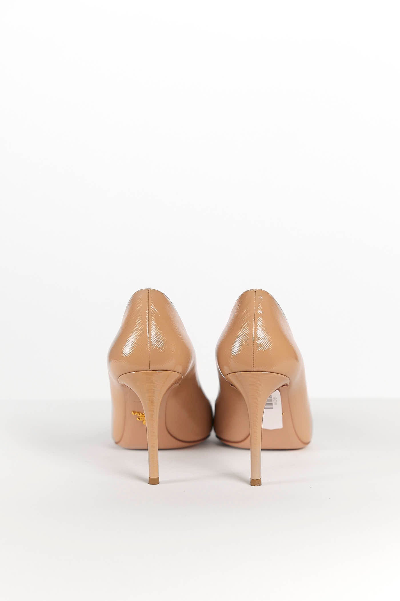 Prada Beige Textured Leather Pumps 41