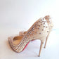 Christian Louboutin Nude Heel w/Spike Studs Heel 37.5