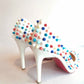 Christian Louboutin White w/Multicolor Spike Studs 37