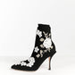 Dolce & Gabbana Black White Embroidery Slip On Boots 39