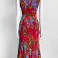 Dolce & Gabbana Red Floral Mid-length Dress
