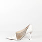 Jimmy Choo White Leather Heels with Mesh and Acrylic Detail 38