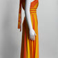 Carolina Herrera Orange Midi Knit Dress S