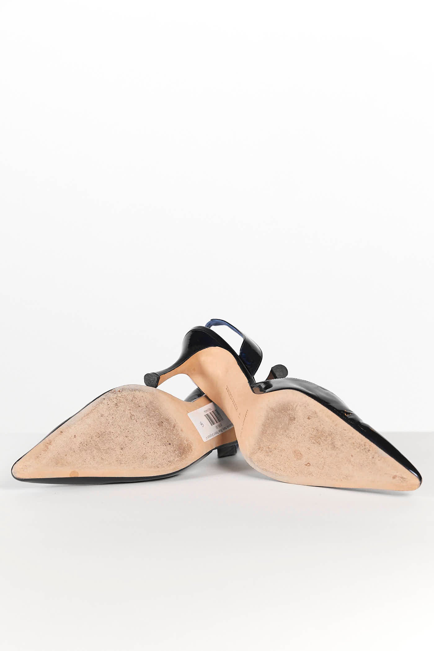 Manolo Blahnik Navy Blue Patent Slingback 41