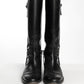 Gucci Black Riding Boots with Silver Logo 38.5