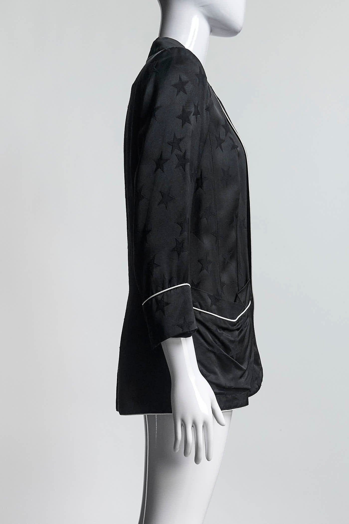 Smythe Black Cropped Jacket with White Pipeline 6