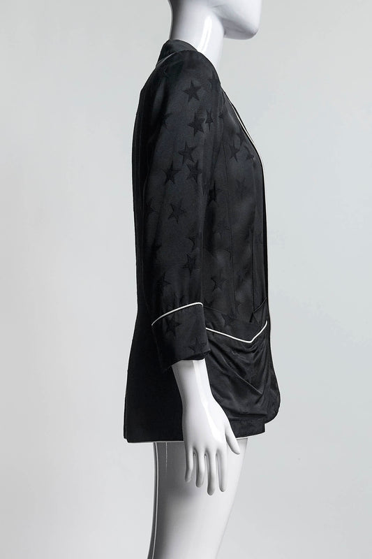 Smythe Black Cropped Jacket with White Pipeline 6