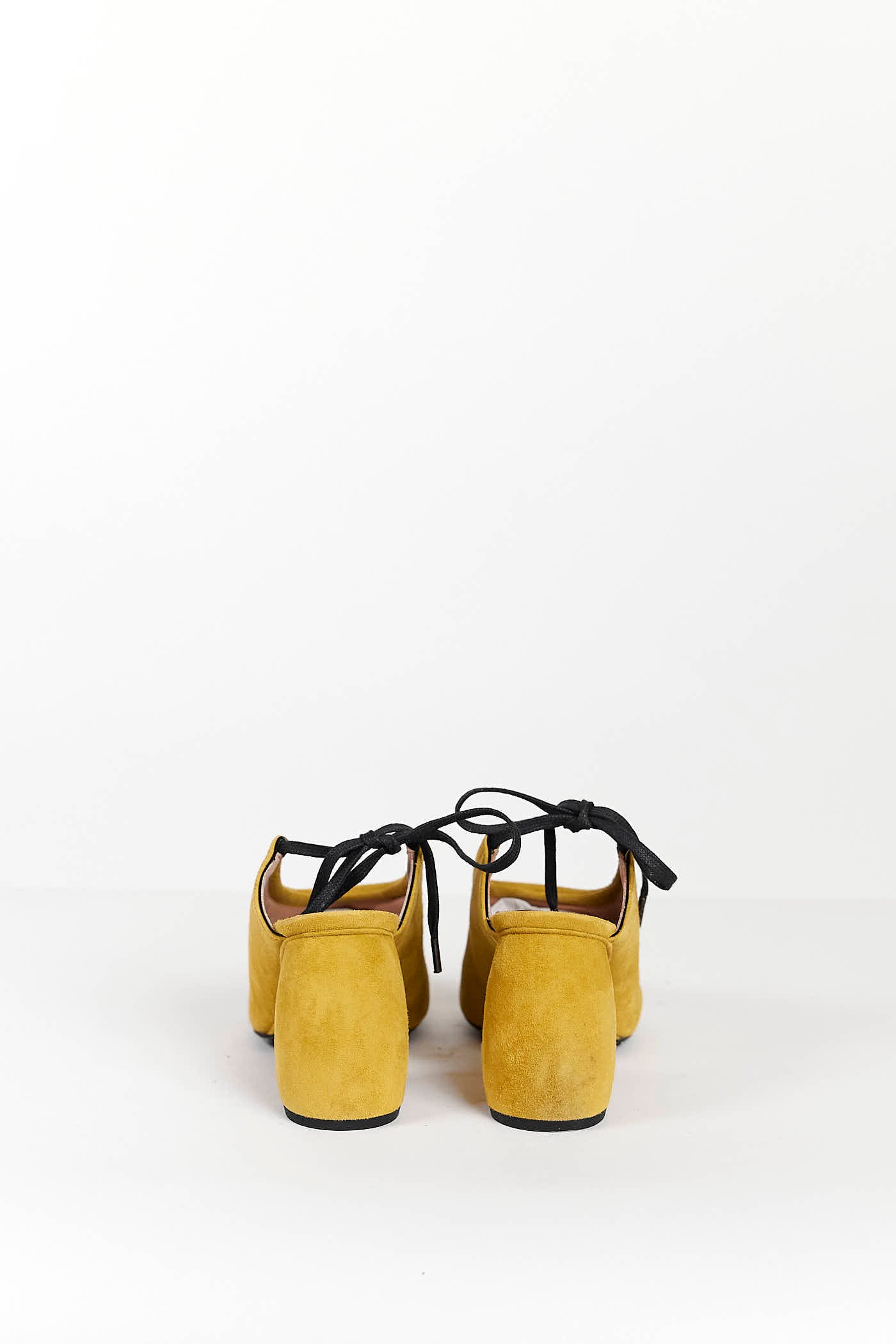 DRIES VAN NOTEN Yellow Suede Sling-back Pumps 37.5