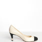 Chanel Cream and Black Cap Toe Heel 37.5