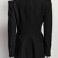 Balmain Double-BreastedBblazer with embossed silver-tone buttons 44